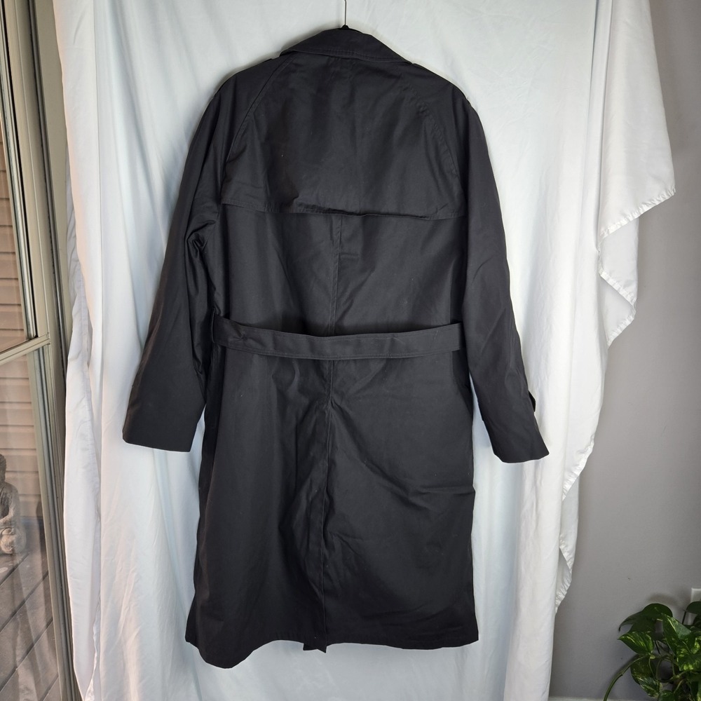 Vtg DSCP All Weather Trench Coat Mens 42R Black Zip Out Lining Water Resistant - Picture 3 of 6